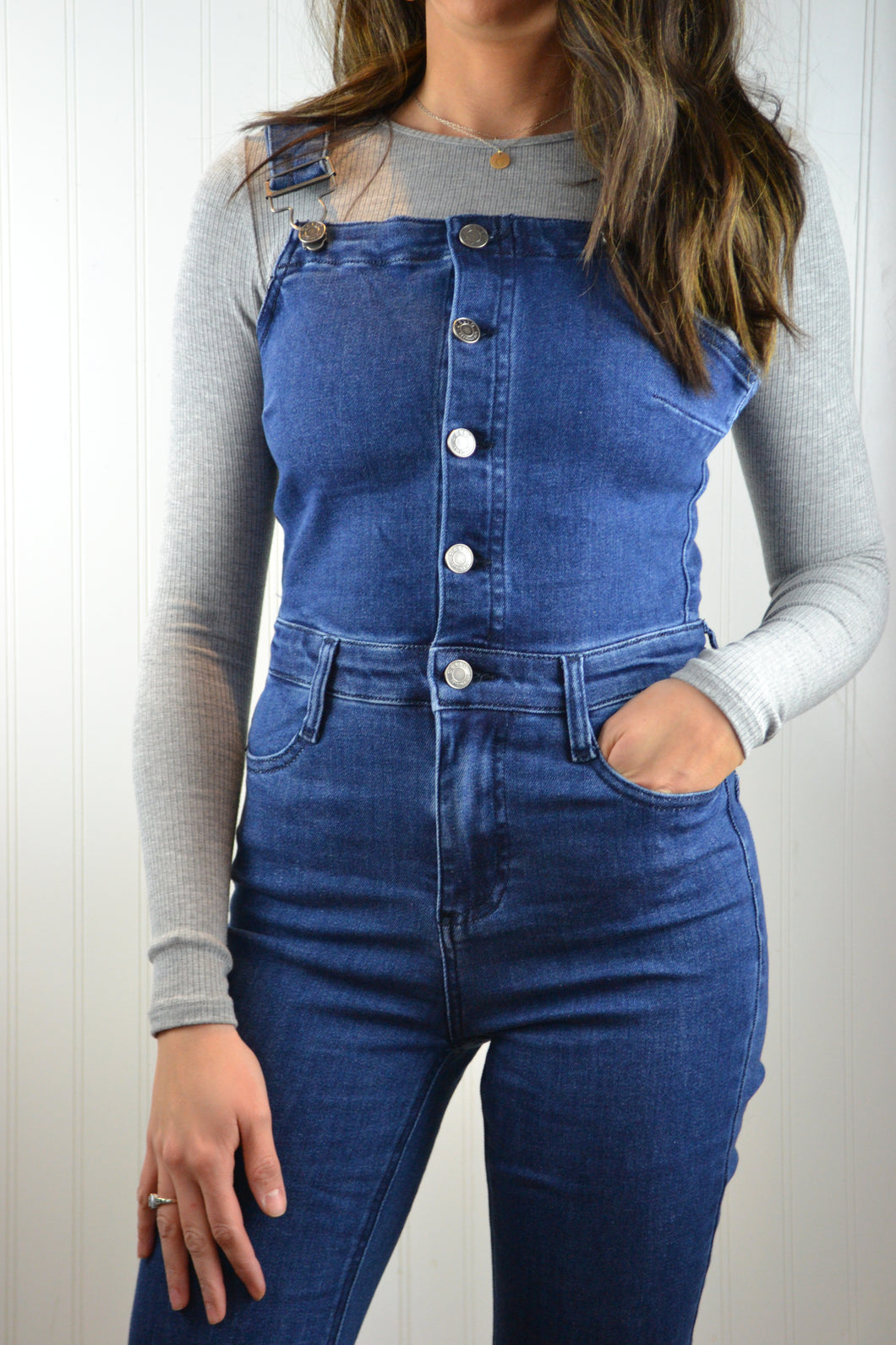 Cropped Flare Overalls