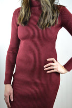 Load image into Gallery viewer, Long Sleeve Ribbed Sweater Dress
