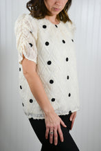 Load image into Gallery viewer, Ruched Sleeve Dot Blouse
