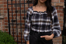 Load image into Gallery viewer, Plaid Off Shoulder Crop Top
