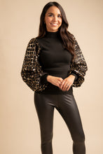 Load image into Gallery viewer, Sequins Sleeve Sweater Top
