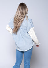 Load image into Gallery viewer, Contrast Cable Knit and Denim Shacket
